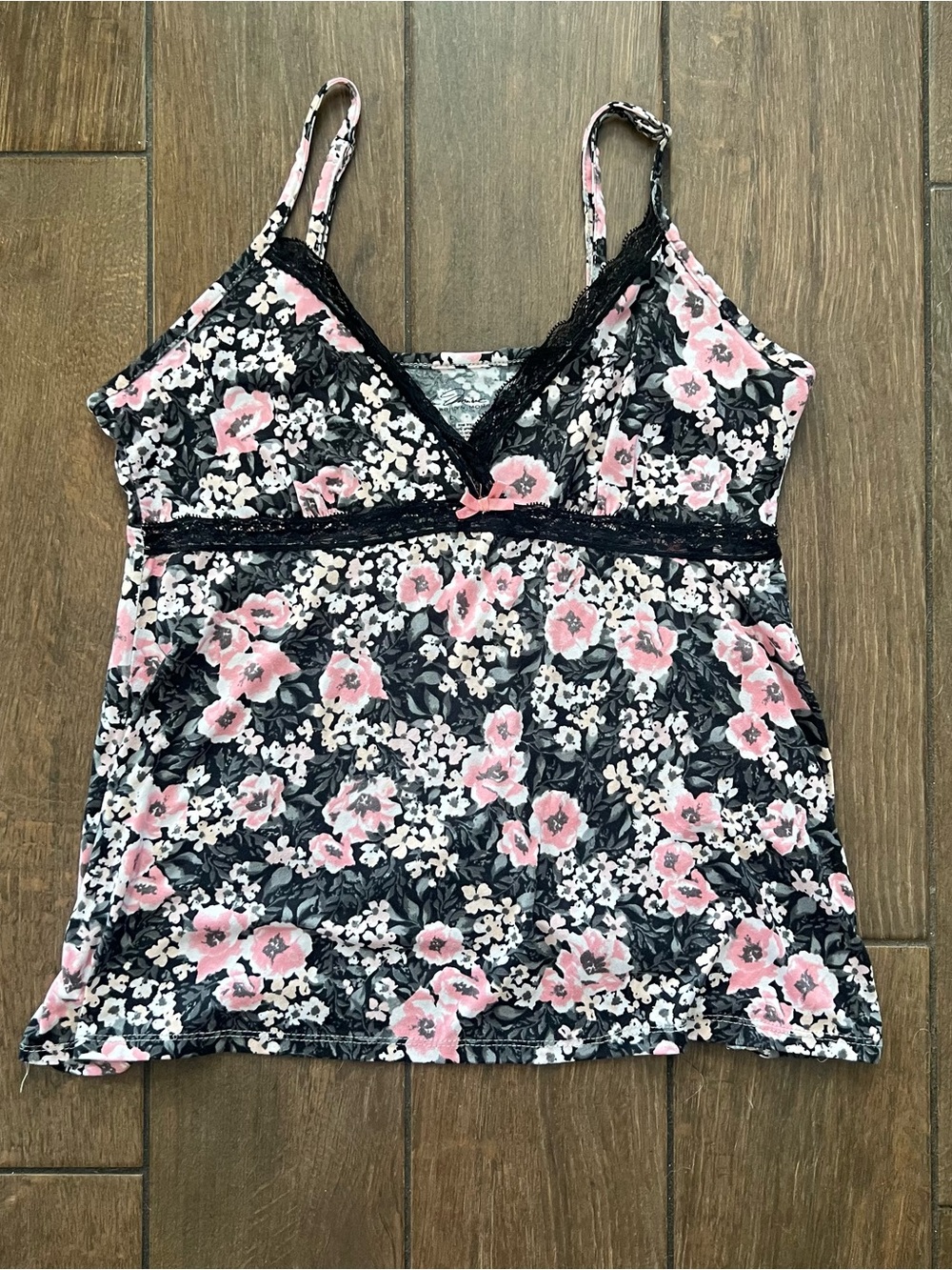 Marilyn Monroe Black Floral Cami Babydoll Y2K top size L